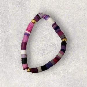 Purple clay bead bracelet